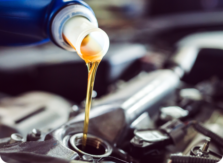 Oil pouring into engine